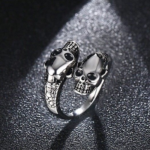 1pcs Titanium Steel Eagle Dragon Claw Halloween Skull Ring Hot Selling Men's Domineering Opening Rock Animal Jewelry