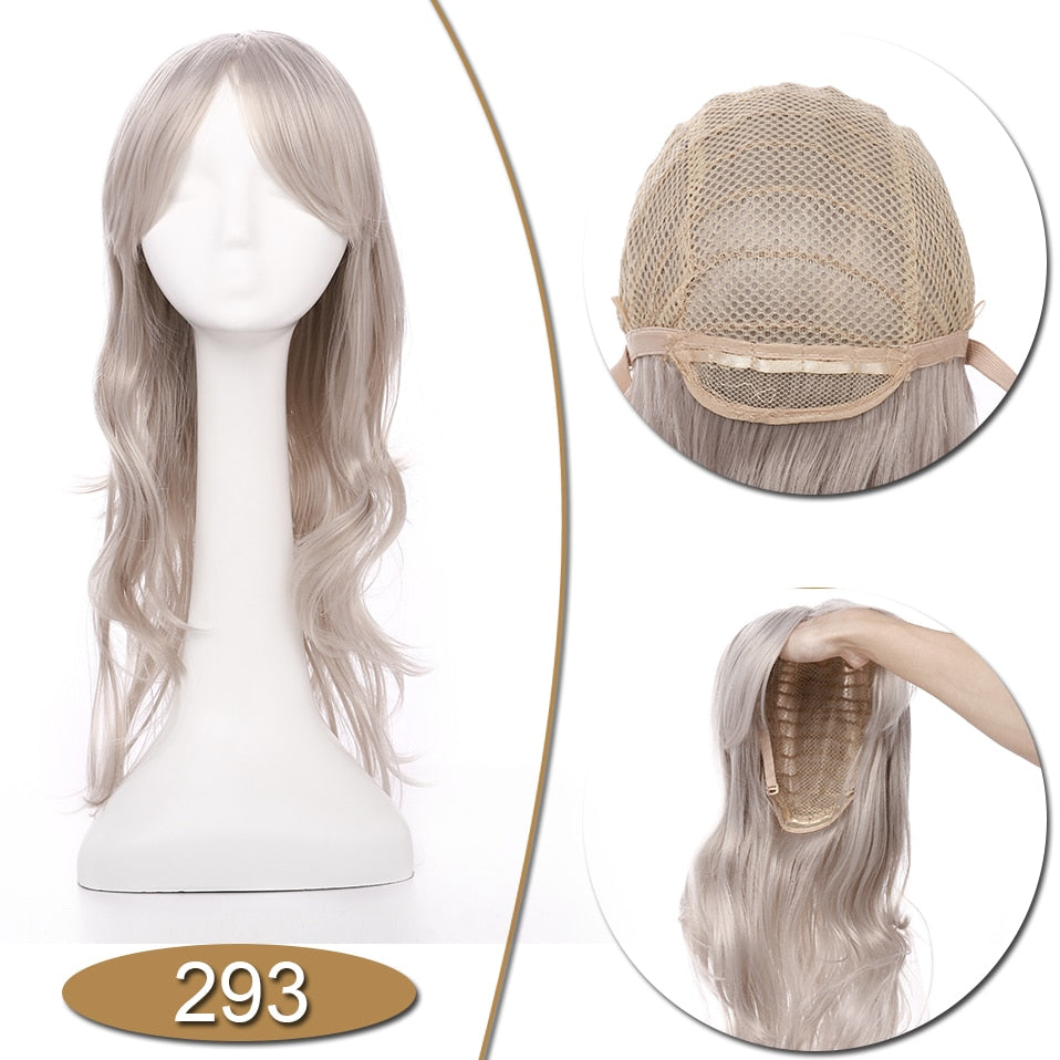 S-noilite Synthetic 28colors 22inch Loose Wave Wigs Halloween Cosplay Wig Blue Red Pink Grey Purple Hair Wig Cosplay for party