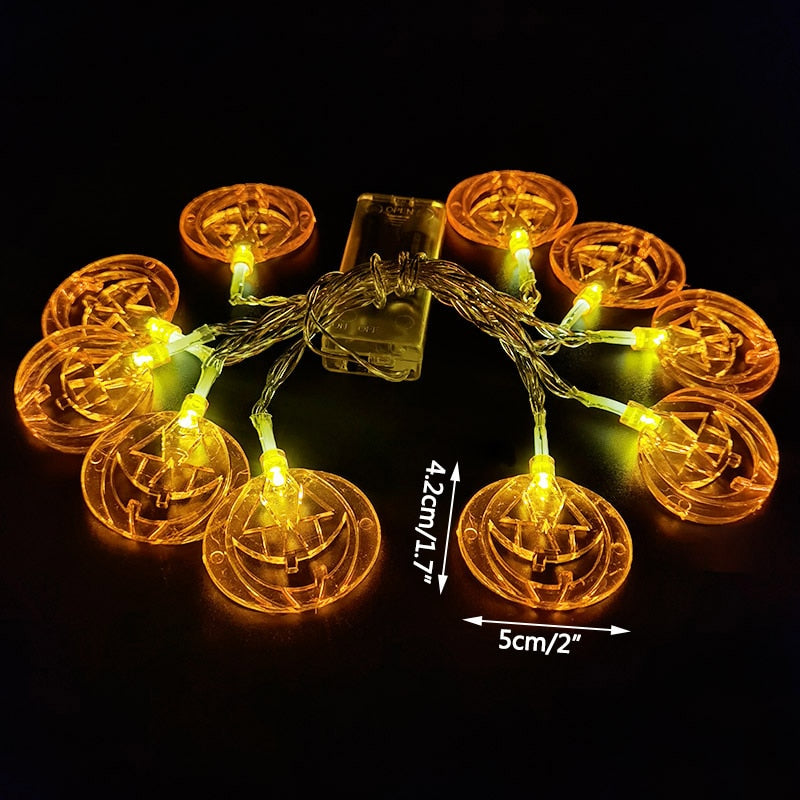 1.5m 10Led Halloween Pumpkin Ghost Skeletons Bat Spider Led Light String Festival Bar Home Party Decor Halloween Ornament