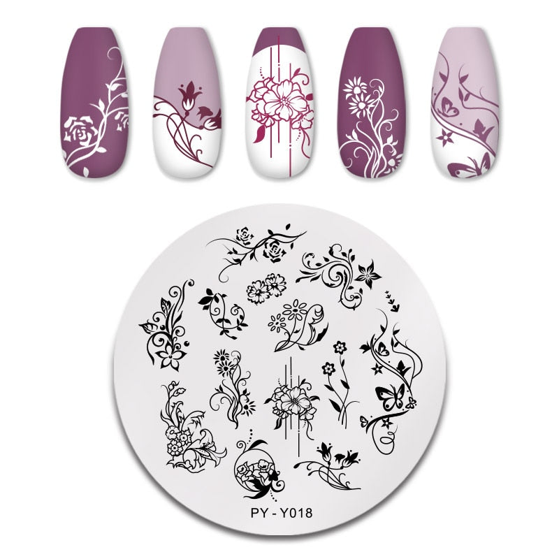 PICT YOU Halloween Nail Stamping Plates Snowflake Festival Pattern Nail Art Image Plates Stainless Steel Nail Art Plate Stencil