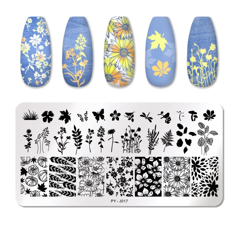 PICT YOU Halloween Nail Stamping Plates Snowflake Festival Pattern Nail Art Image Plates Stainless Steel Nail Art Plate Stencil