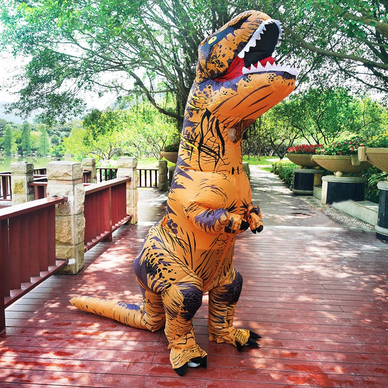 Adult Kids Dinosaur Inflatable Costumes T-Rex Anime Suit Party Cosplay Carnival Halloween Costume For Man Woman