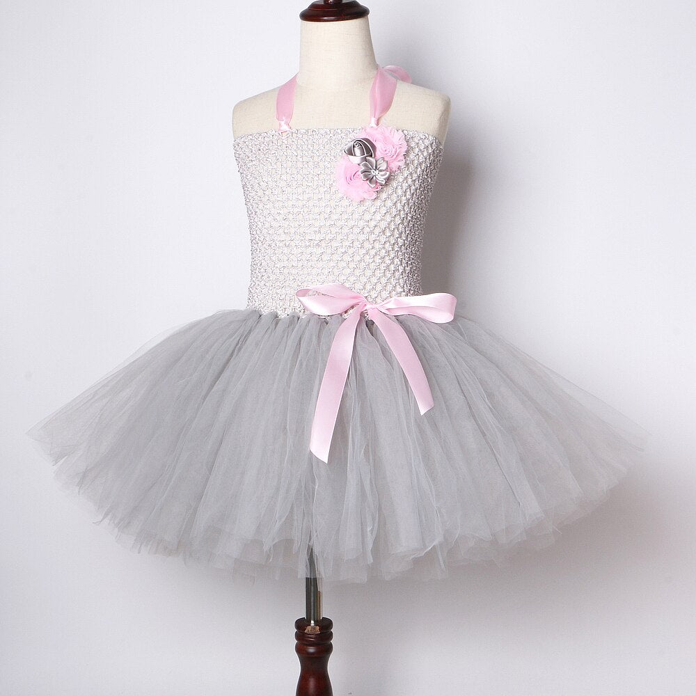 Grey Mouse Costumes Girls Tutu Dress Children Animal Costume Kids Halloween Dresses for Girls Baby Clothes for Birthday Party