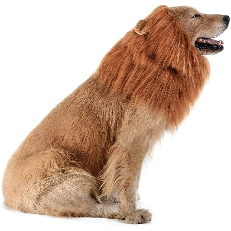 Benepaw Comfortable Small Medium Large Dog Lion Mane Adjustable Wig Durable Pet Outfits Halloween Costume Easy To Clean