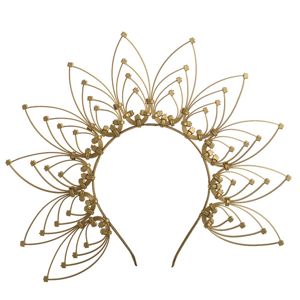 Halo Crown Spike Headpiece Goddess Sunburst Plastic Gold Met Gala Angel Goth Cosplay Accessories