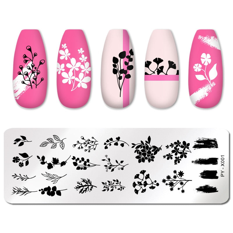 PICT YOU Halloween Nail Stamping Plates Snowflake Festival Pattern Nail Art Image Plates Stainless Steel Nail Art Plate Stencil