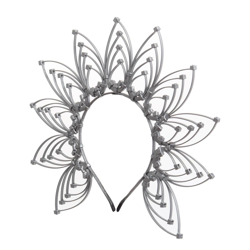 Halo Crown Spike Headpiece Goddess Sunburst Plastic Gold Met Gala Angel Goth Cosplay Accessories