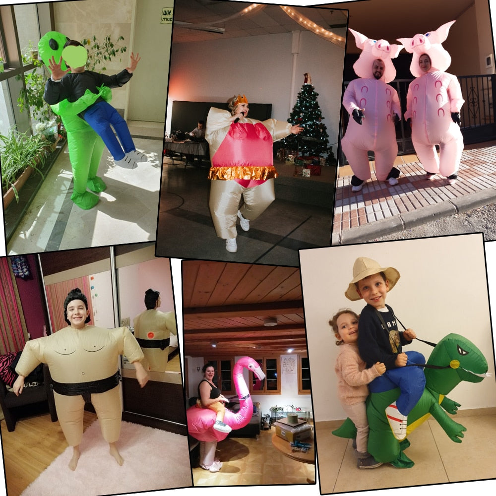 Hot Adult Kids Alien Dinosaur Inflatable Costume Unicorn Anime Dress Suit Halloween Christmas Purim Party Cosplay Costumes