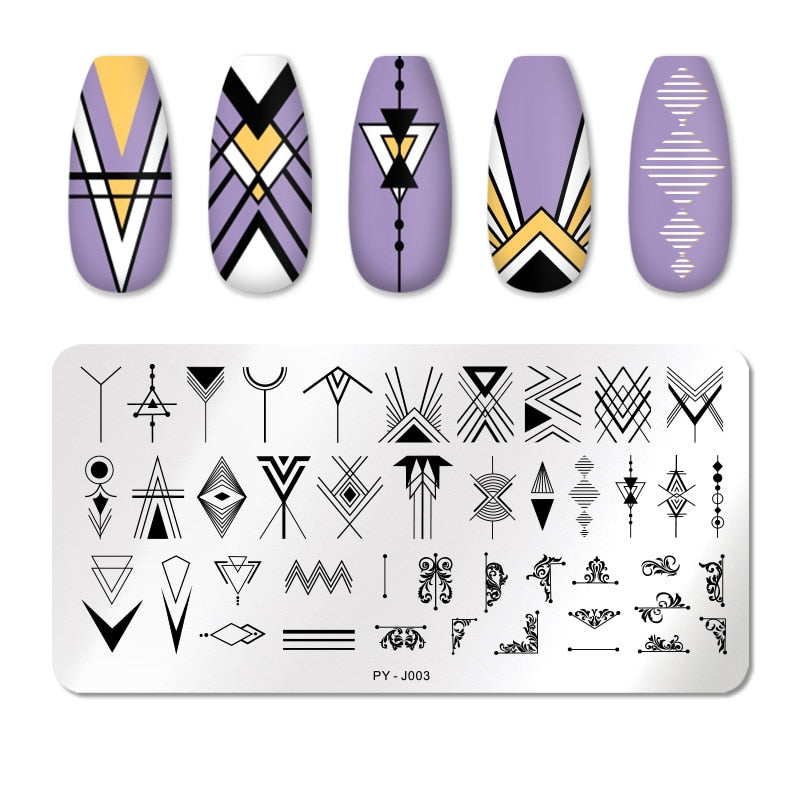 PICT YOU Halloween Nail Stamping Plates Snowflake Festival Pattern Nail Art Image Plates Stainless Steel Nail Art Plate Stencil