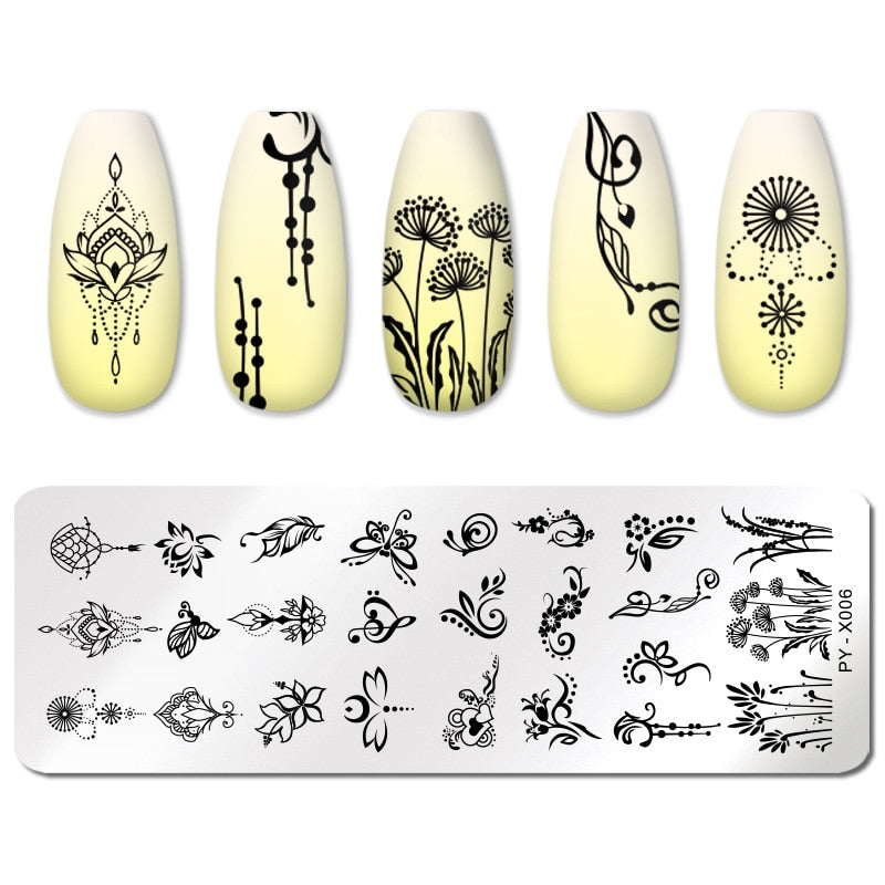 PICT YOU Halloween Nail Stamping Plates Snowflake Festival Pattern Nail Art Image Plates Stainless Steel Nail Art Plate Stencil