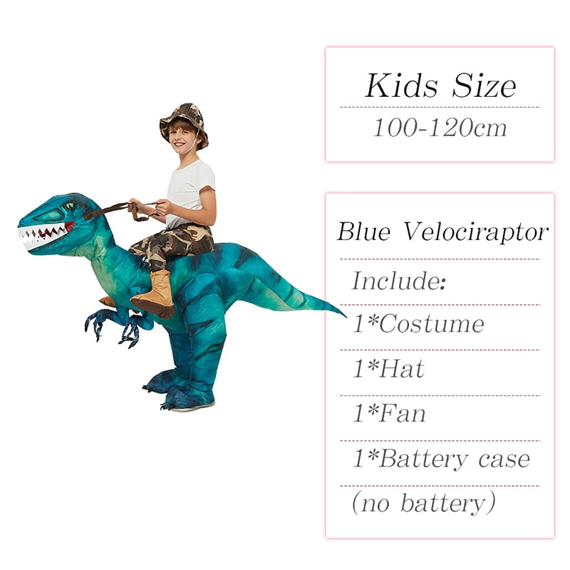 Velociraptor T REX Mascot Inflatable Costume For Kids Anime Halloween Costumes Dinosaur Birthday Gift For Party Cosplay Blow Up