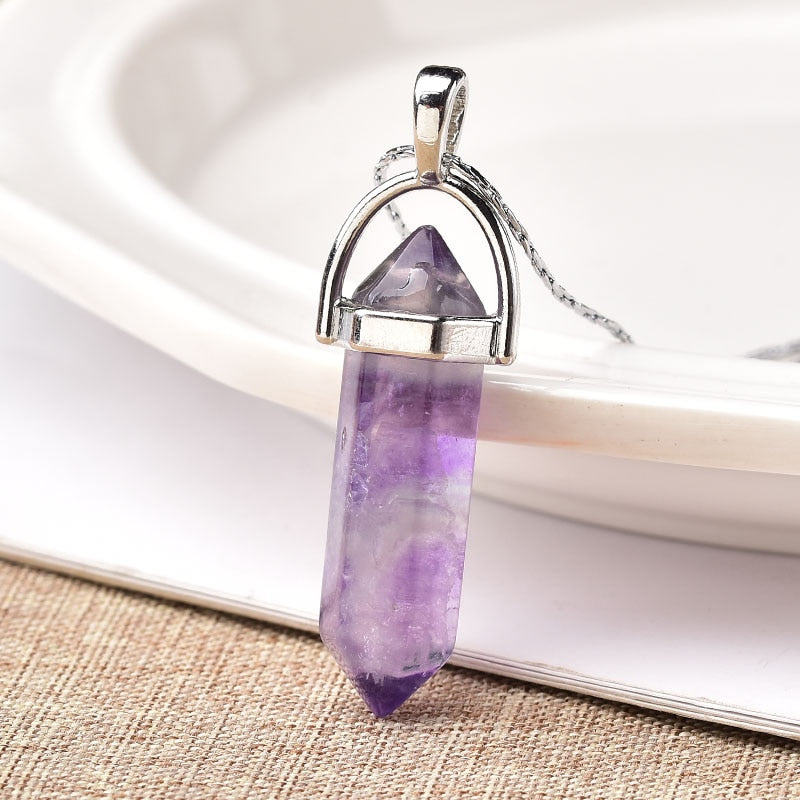 1PC Natural Crystal Rose Quartz Crystal Point Pendant Mineral Jewelry Couple DIY Lovers Gifts For Men Women Jewelry Necklace