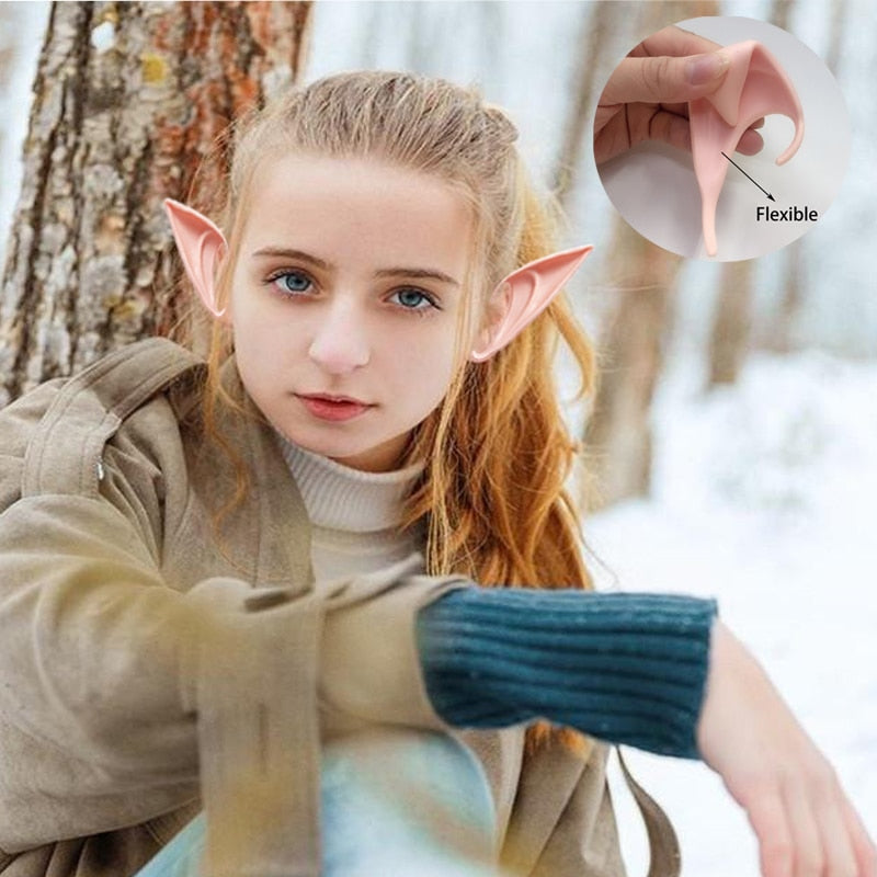 Elven Elf Ears False Ears Props Fairy Angel Dress Up Cosplay Costume Accessories Christmas Halloween Decoration Party DIY Decor