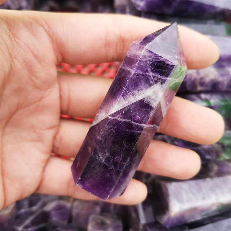 natural stones minerals crystals wicca rose quartz amethyst labradorite decoration meditation chakra healing crystal column