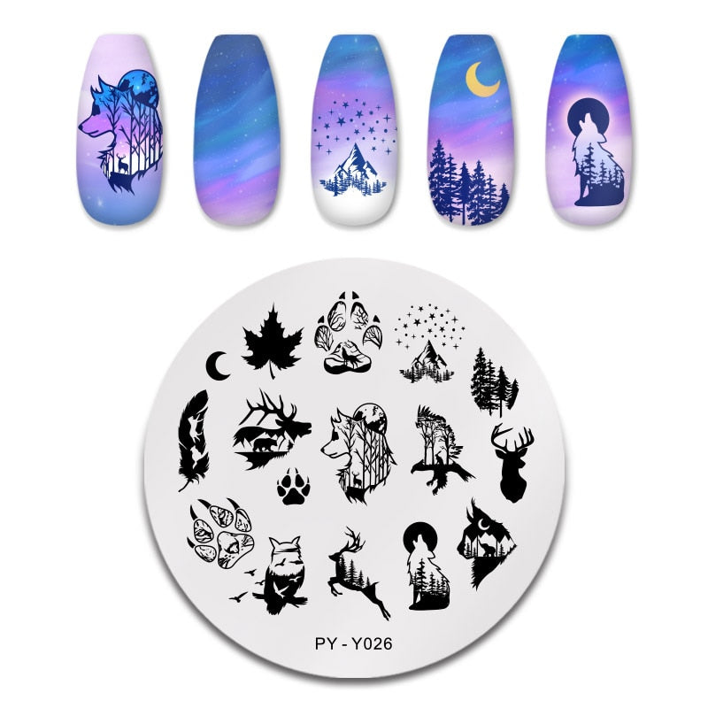 PICT YOU Halloween Nail Stamping Plates Snowflake Festival Pattern Nail Art Image Plates Stainless Steel Nail Art Plate Stencil