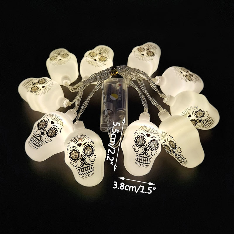 1.5m 10Led Halloween Pumpkin Ghost Skeletons Bat Spider Led Light String Festival Bar Home Party Decor Halloween Ornament