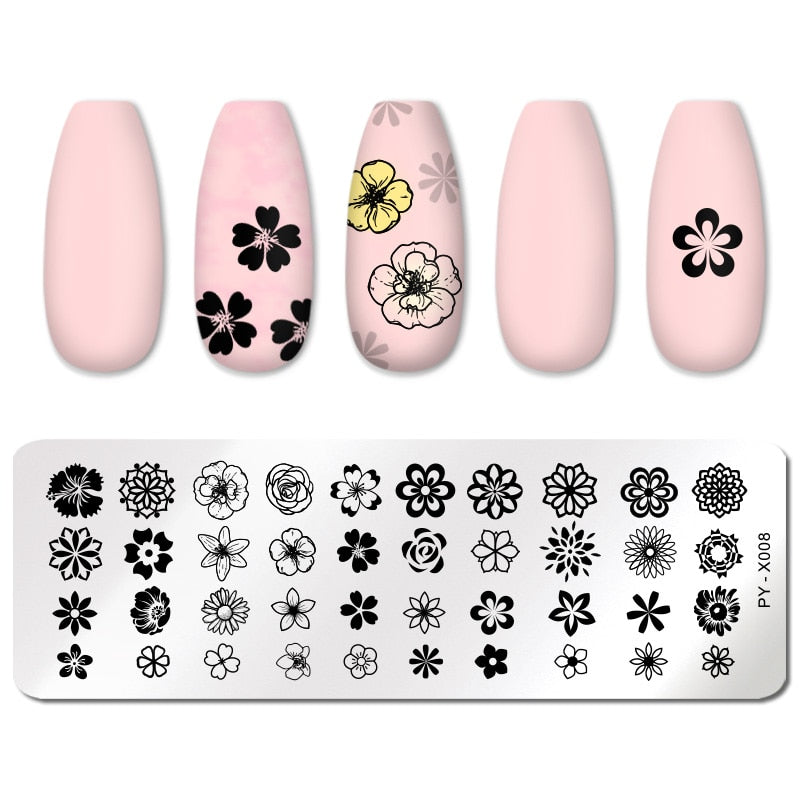 PICT YOU Halloween Nail Stamping Plates Snowflake Festival Pattern Nail Art Image Plates Stainless Steel Nail Art Plate Stencil