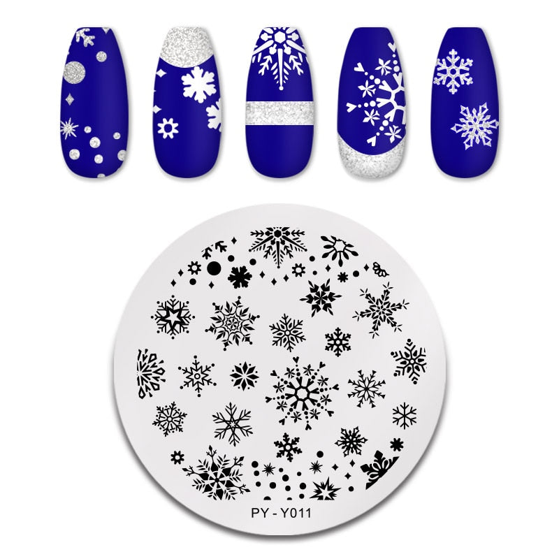 PICT YOU Halloween Nail Stamping Plates Snowflake Festival Pattern Nail Art Image Plates Stainless Steel Nail Art Plate Stencil