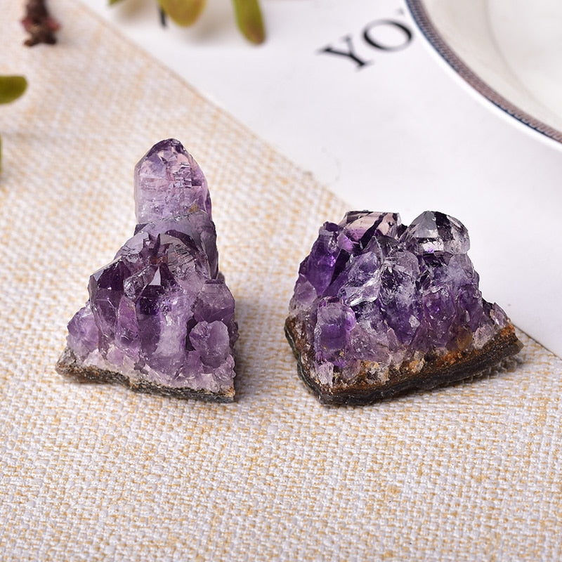 1PC Natural Amethyst Crystal Cluster Quartz Raw Crystals Healing Stone Decoration Ornament Purple Feng Shui Stone Ore Mineral