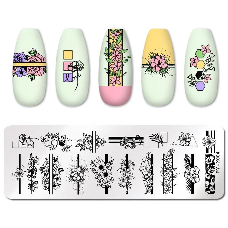 PICT YOU Halloween Nail Stamping Plates Snowflake Festival Pattern Nail Art Image Plates Stainless Steel Nail Art Plate Stencil