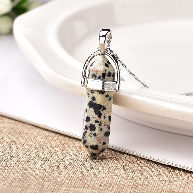 1PC Natural Crystal Rose Quartz Crystal Point Pendant Mineral Jewelry Couple DIY Lovers Gifts For Men Women Jewelry Necklace