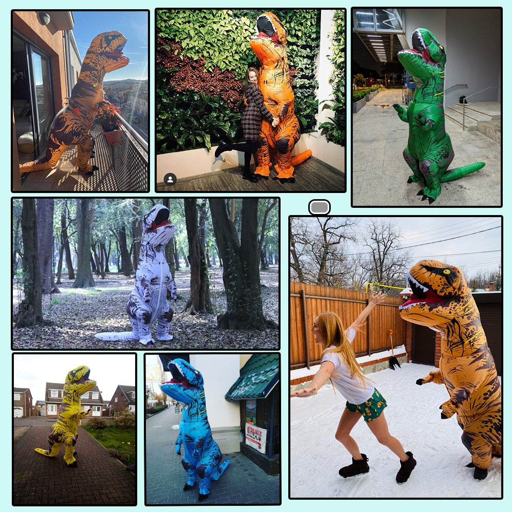 Hot T-Rex Dinosaur Inflatable Costume Purim Halloween Party Cosplay Fancy Suits Mascot Cartoon Anime Dress for Adult Kids