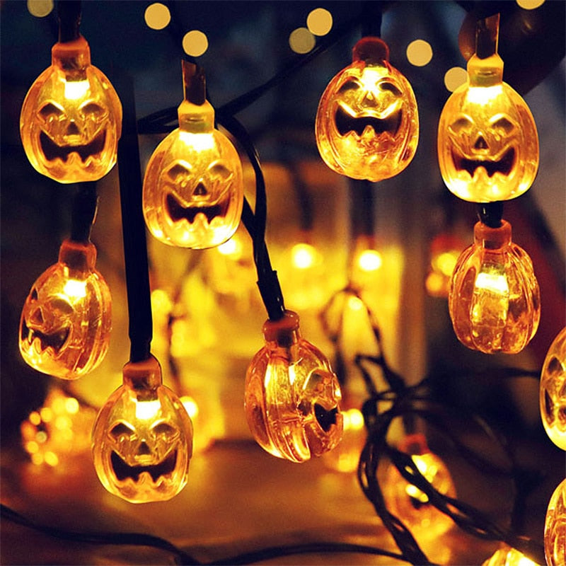 1.5m 10Led Halloween Pumpkin Ghost Skeletons Bat Spider Led Light String Festival Bar Home Party Decor Halloween Ornament