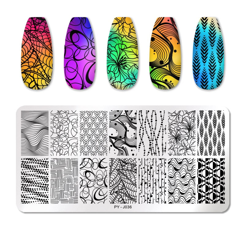 PICT YOU Halloween Nail Stamping Plates Snowflake Festival Pattern Nail Art Image Plates Stainless Steel Nail Art Plate Stencil