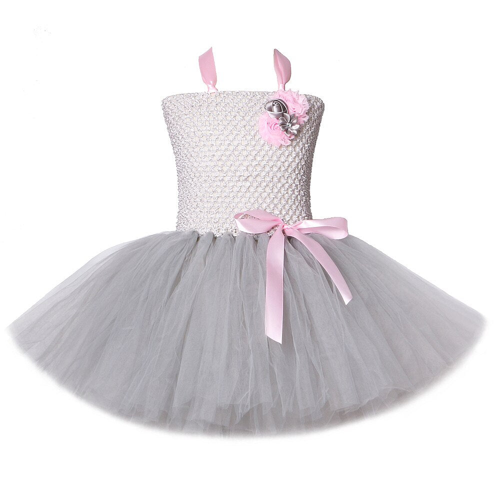 Grey Mouse Costumes Girls Tutu Dress Children Animal Costume Kids Halloween Dresses for Girls Baby Clothes for Birthday Party