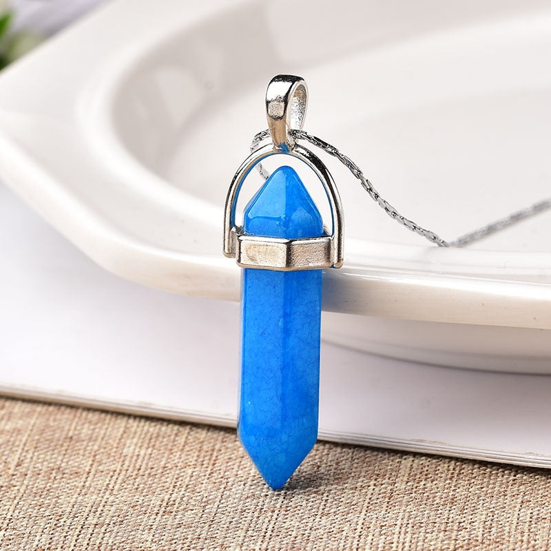 1PC Natural Crystal Rose Quartz Crystal Point Pendant Mineral Jewelry Couple DIY Lovers Gifts For Men Women Jewelry Necklace