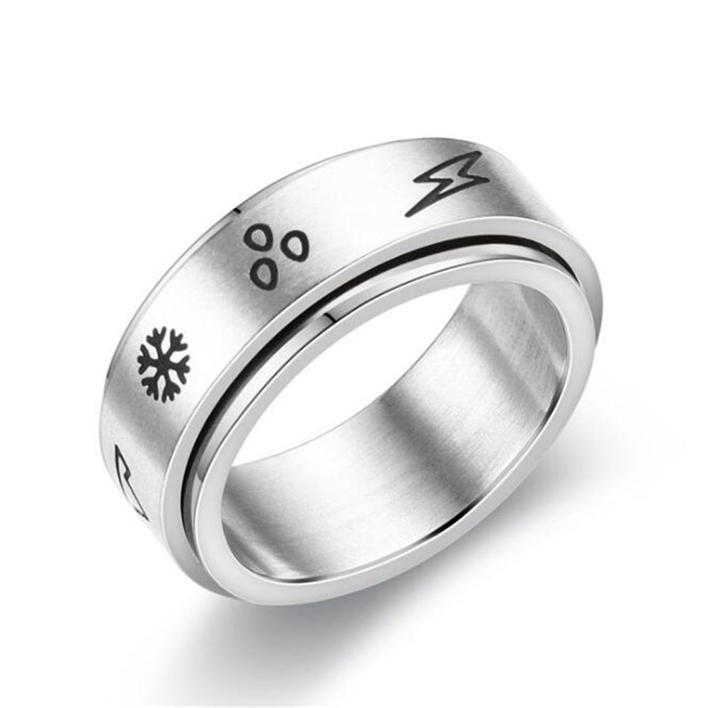 Stainless Steel Spinner Ring for Women Mens Fidget Band Rings Moon Star Celtic Stress Relieving Wide Wedding Anxiety Rings