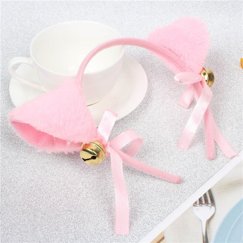 3 Colors Beautiful Masquerade Halloween Cat Ears Cosplay Cat Ear Anime Party Costume Bow Tie Bell Headwear Headband Anime