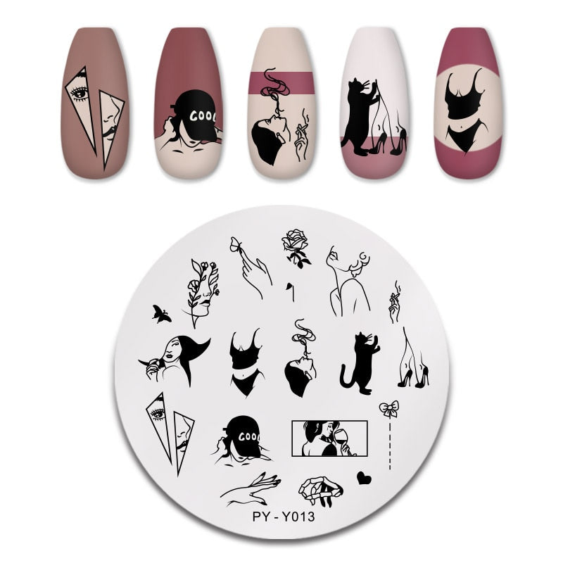 PICT YOU Halloween Nail Stamping Plates Snowflake Festival Pattern Nail Art Image Plates Stainless Steel Nail Art Plate Stencil