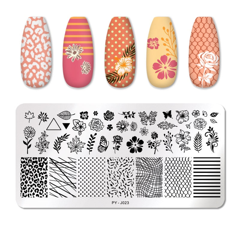 PICT YOU Halloween Nail Stamping Plates Snowflake Festival Pattern Nail Art Image Plates Stainless Steel Nail Art Plate Stencil