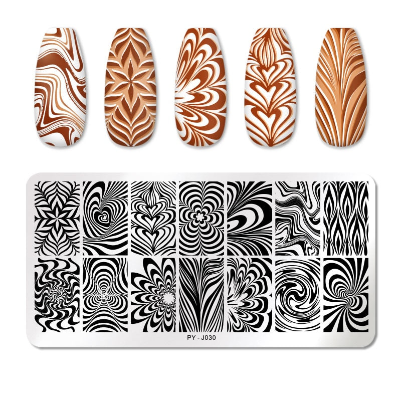 PICT YOU Halloween Nail Stamping Plates Snowflake Festival Pattern Nail Art Image Plates Stainless Steel Nail Art Plate Stencil