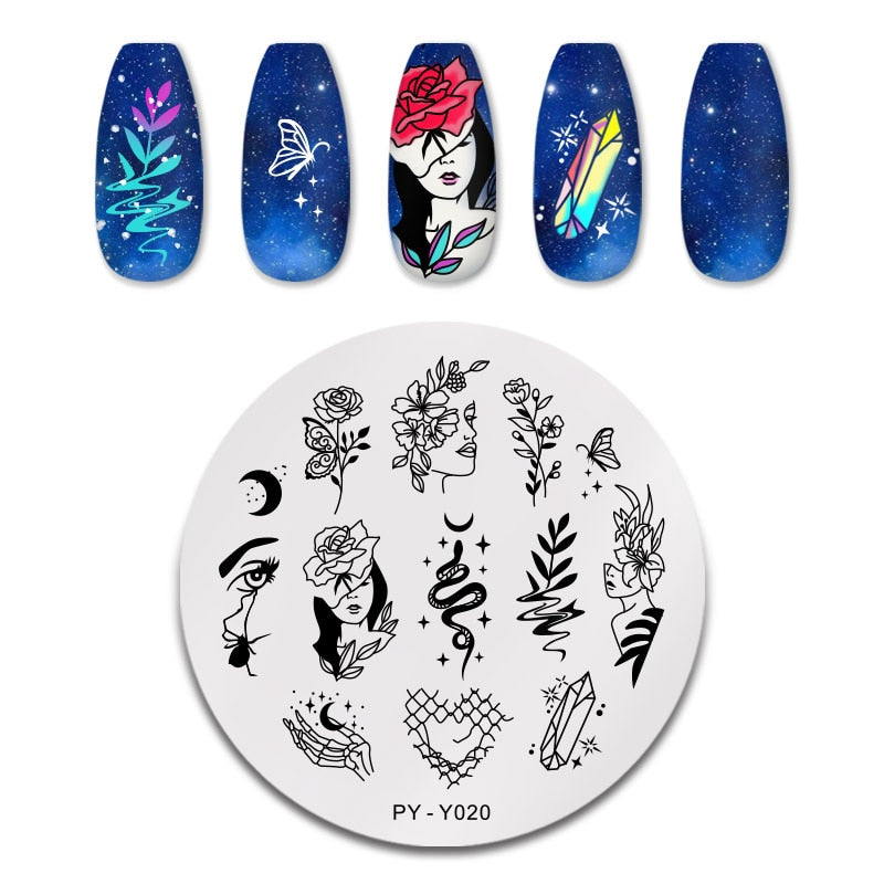 PICT YOU Halloween Nail Stamping Plates Snowflake Festival Pattern Nail Art Image Plates Stainless Steel Nail Art Plate Stencil