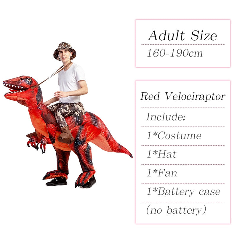 Velociraptor T REX Mascot Inflatable Costume For Kids Anime Halloween Costumes Dinosaur Birthday Gift For Party Cosplay Blow Up