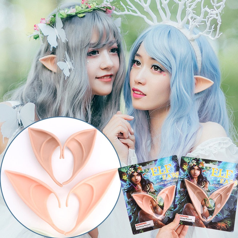 Elven Elf Ears False Ears Props Fairy Angel Dress Up Cosplay Costume Accessories Christmas Halloween Decoration Party DIY Decor