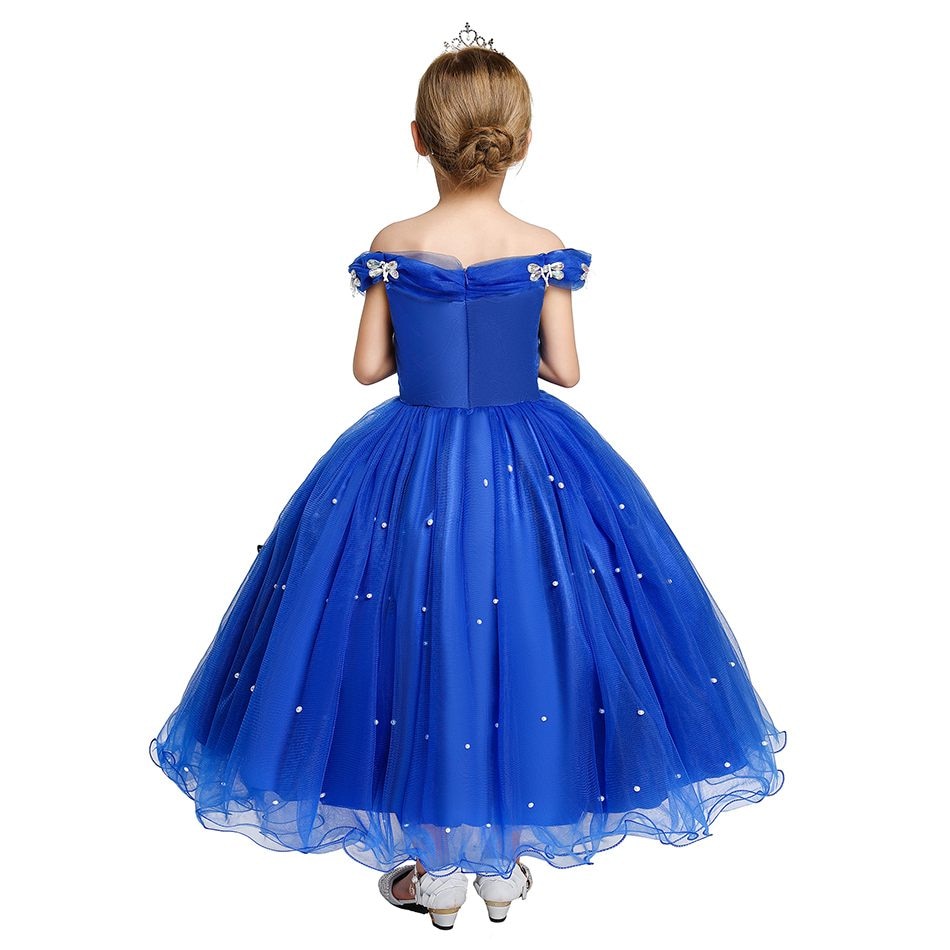 Disney Girls Cinderella Cosplay Costume Dress Kids Sleeveless Princess Party Dresses for Baby Girl Halloween Birthday Clothes