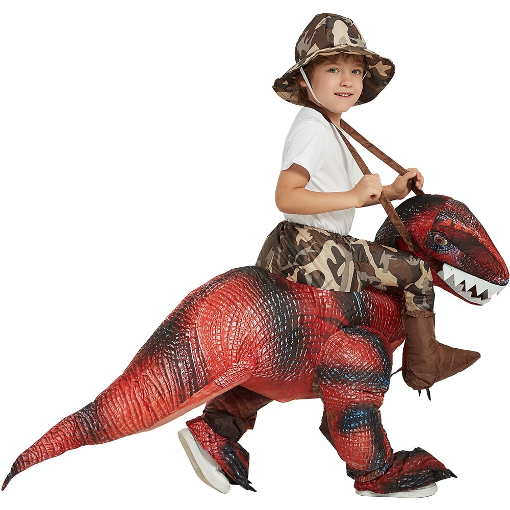 Velociraptor T REX Mascot Inflatable Costume For Kids Anime Halloween Costumes Dinosaur Birthday Gift For Party Cosplay Blow Up