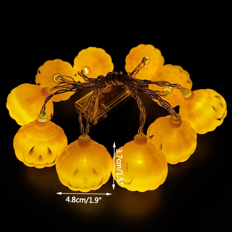 1.5m 10Led Halloween Pumpkin Ghost Skeletons Bat Spider Led Light String Festival Bar Home Party Decor Halloween Ornament