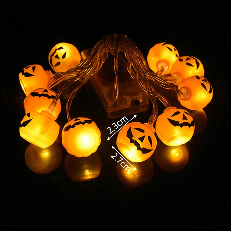 1.5m 10Led Halloween Pumpkin Ghost Skeletons Bat Spider Led Light String Festival Bar Home Party Decor Halloween Ornament