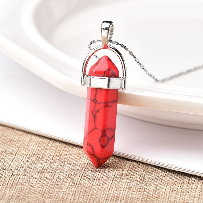 1PC Natural Crystal Rose Quartz Crystal Point Pendant Mineral Jewelry Couple DIY Lovers Gifts For Men Women Jewelry Necklace