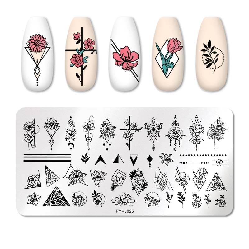 PICT YOU Halloween Nail Stamping Plates Snowflake Festival Pattern Nail Art Image Plates Stainless Steel Nail Art Plate Stencil