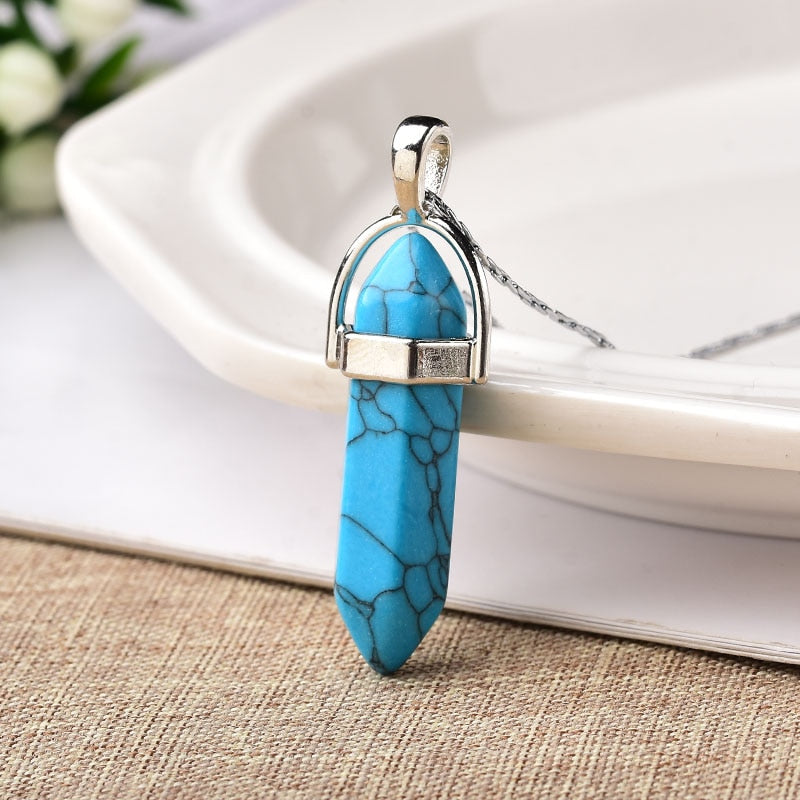 1PC Natural Crystal Rose Quartz Crystal Point Pendant Mineral Jewelry Couple DIY Lovers Gifts For Men Women Jewelry Necklace