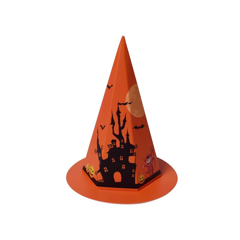 StoBag 20pcs New Hat Shape Candy Packaging Paper Box Orange/Blue Halloween Decoration Event & Party Favour Kids For Home