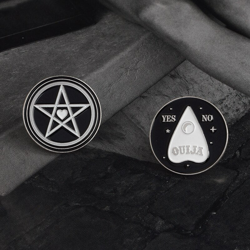 Basic Hat Pin Ouija Brooches Witchcraft  Wicca Pagan Magic Lapel pins Halloween Jewelry Brooches for women Female