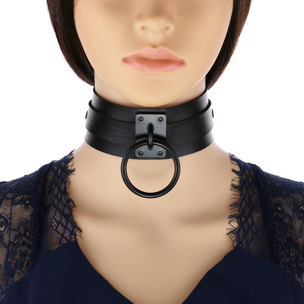 Black Gothic Choker Goth Collar For Girls Women Grunge Punk Harajuku Leather Necklace 2020 New Chocker Halloween Jewelry