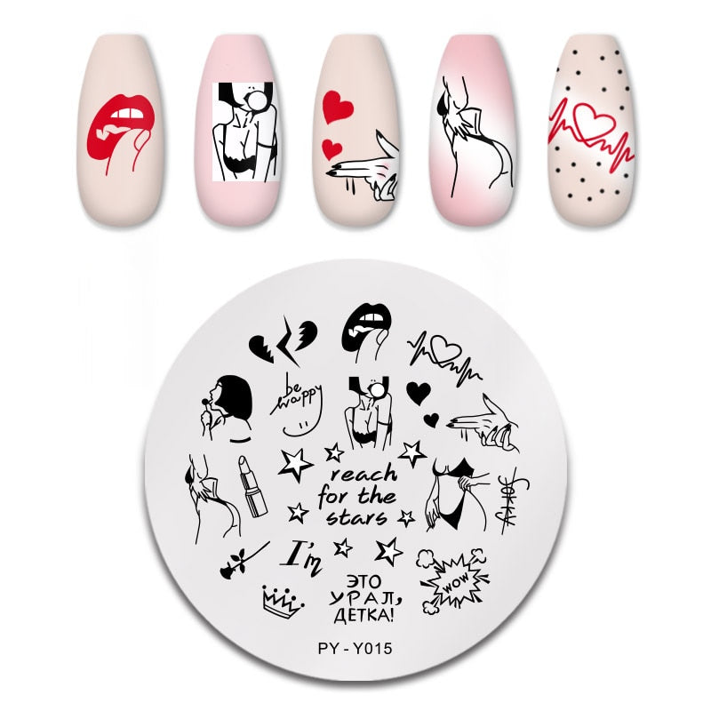 PICT YOU Halloween Nail Stamping Plates Snowflake Festival Pattern Nail Art Image Plates Stainless Steel Nail Art Plate Stencil