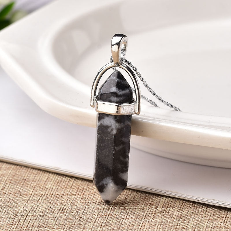 1PC Natural Crystal Rose Quartz Crystal Point Pendant Mineral Jewelry Couple DIY Lovers Gifts For Men Women Jewelry Necklace